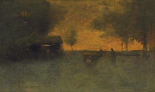 George Inness - Sunset, Milking Time, Montclair, New Jersey