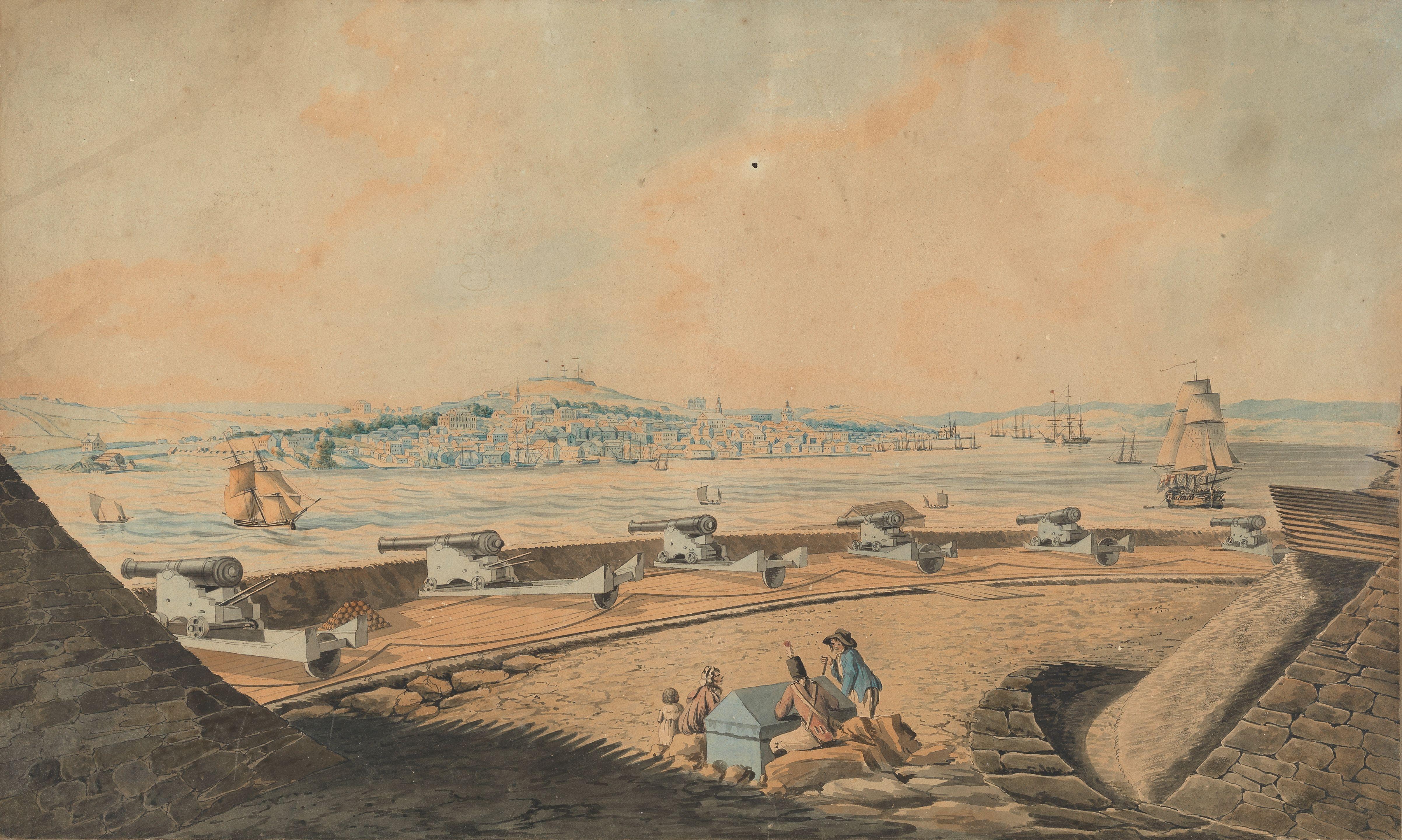 George Isham Parkyns - Halifax, Nova Scotia, from Georges Island, c.1795