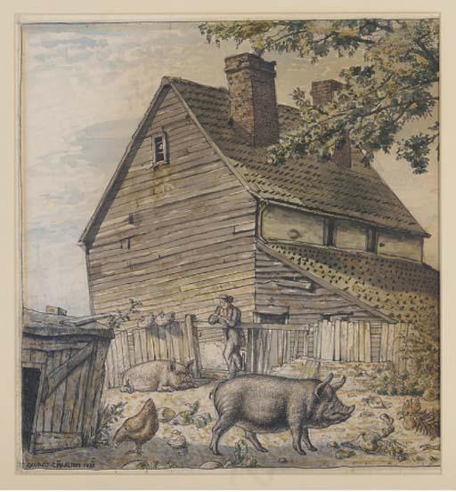 George J. Charlton - A lazy day in the farmyard; and Sailing in the sun, Rowhedge