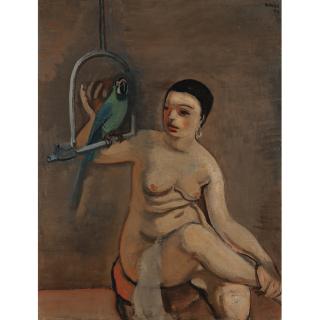 George Kars - Czech woman With Parrot (Žena S Papouškem)