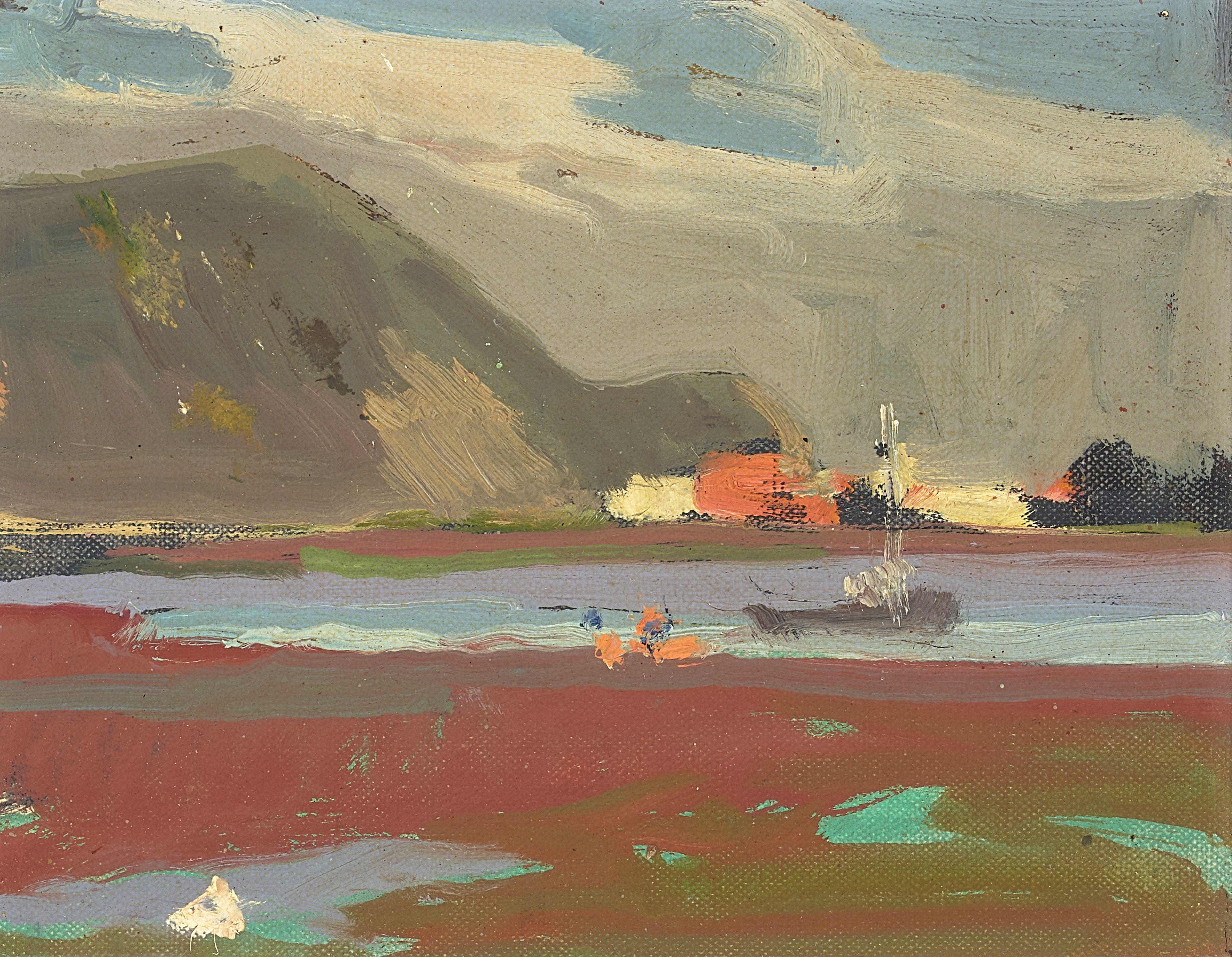 George Kennedy Brandriff - Estuary (Port Hueneme, California) 7 x 9 in. framed 12 x 13 3/4 in.