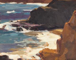 George Kennedy Brandriff - Muscle Rock - Laguna Beach 14 x 18 in. framed 20 x 24 in.