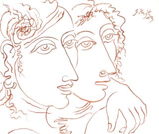 George Keyt - A Study For \'Nara Narayana\'