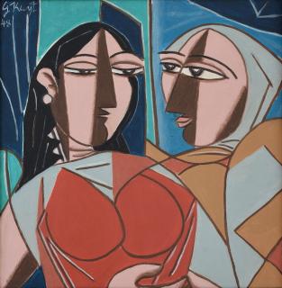George Keyt - Maya and Radha, 1948