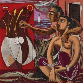 George Keyt - Untitled (Artist and Muse)