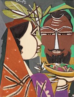 George Keyt - Untitled (Girl With Head Of Vishnu)