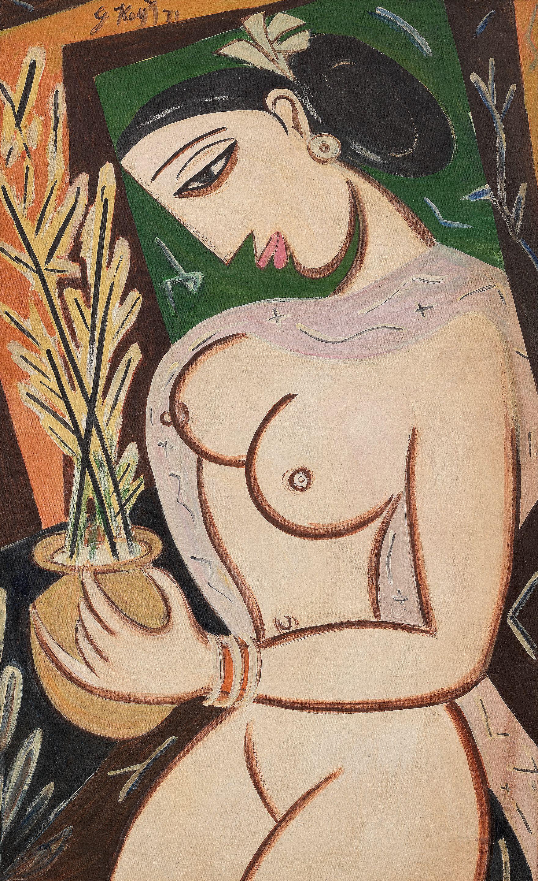 George Keyt - Untitled (Woman with a Vase)
