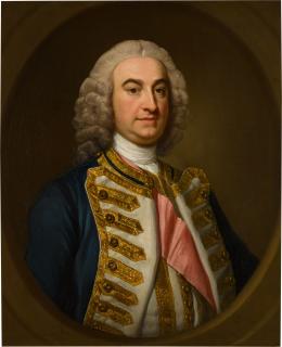 George Knapton - Portrait of Admiral of the Fleet Edward Hawke, 1st Baron Hawke (1705-1781), half-length, wearing the ribbon of the Order of Bath