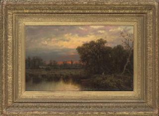George Lafayette Clough - Sunset by the lake
