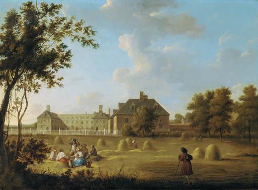 George Lambert - A View Of Fonthill, Wiltshire, With Haymakers In The Foreground