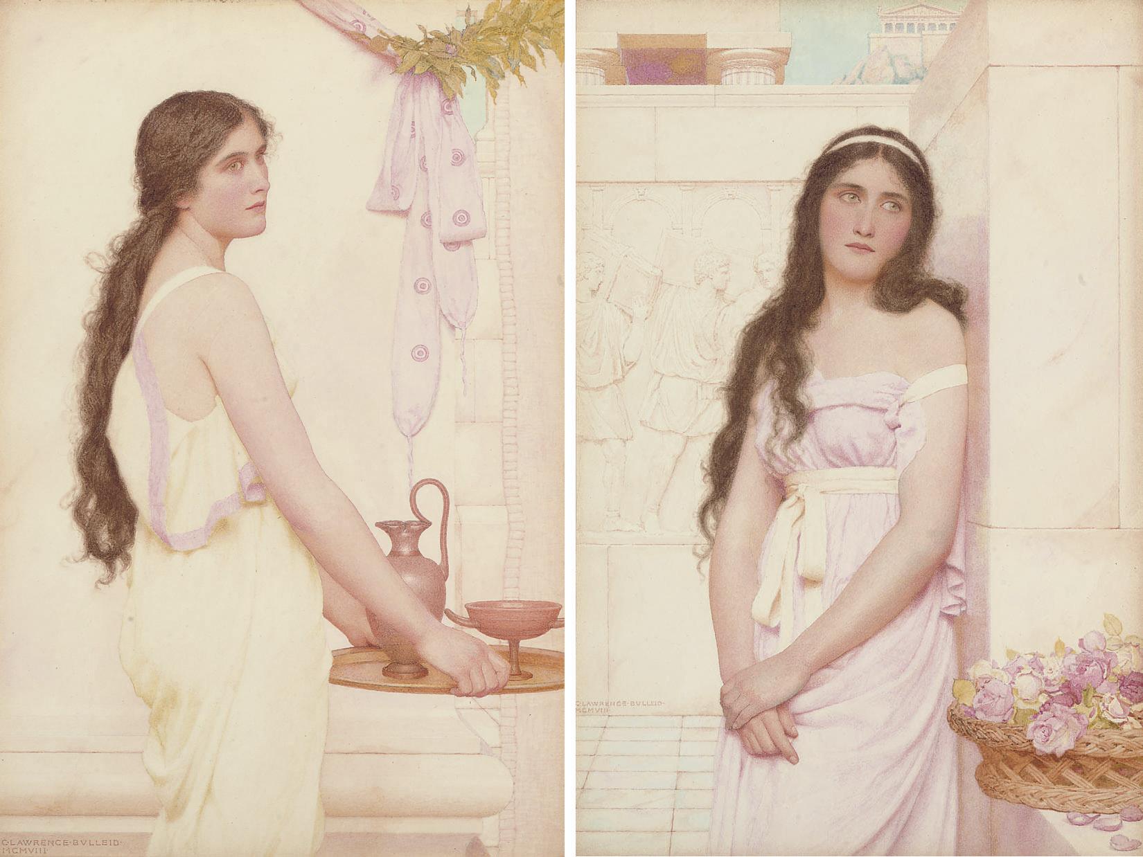 George Lawrence Bulleid, A.R.W.S. - The cup bearer; and Lost in thought