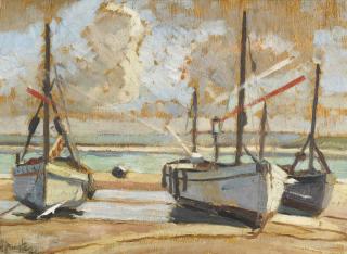 George Leslie Hunter - Beached Boats