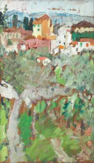 George Leslie Hunter - Continental Village Painted circa 1922-1923