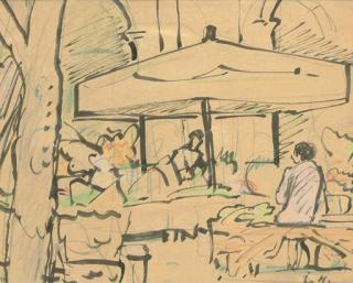 George Leslie Hunter - French street scene