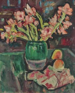 George Leslie Hunter - Gladioli In A Green Vase