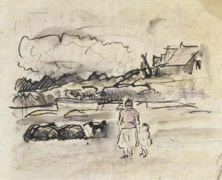 George Leslie Hunter - Mother and child on the shore