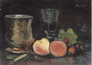 George Leslie Hunter - Peaches and tankard