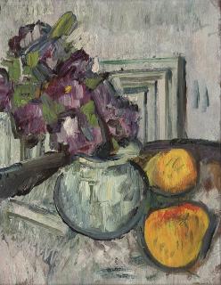 George Leslie Hunter - Still life with purple flowers and apples