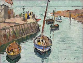 George Leslie Hunter - The Harbour at Lower Largo