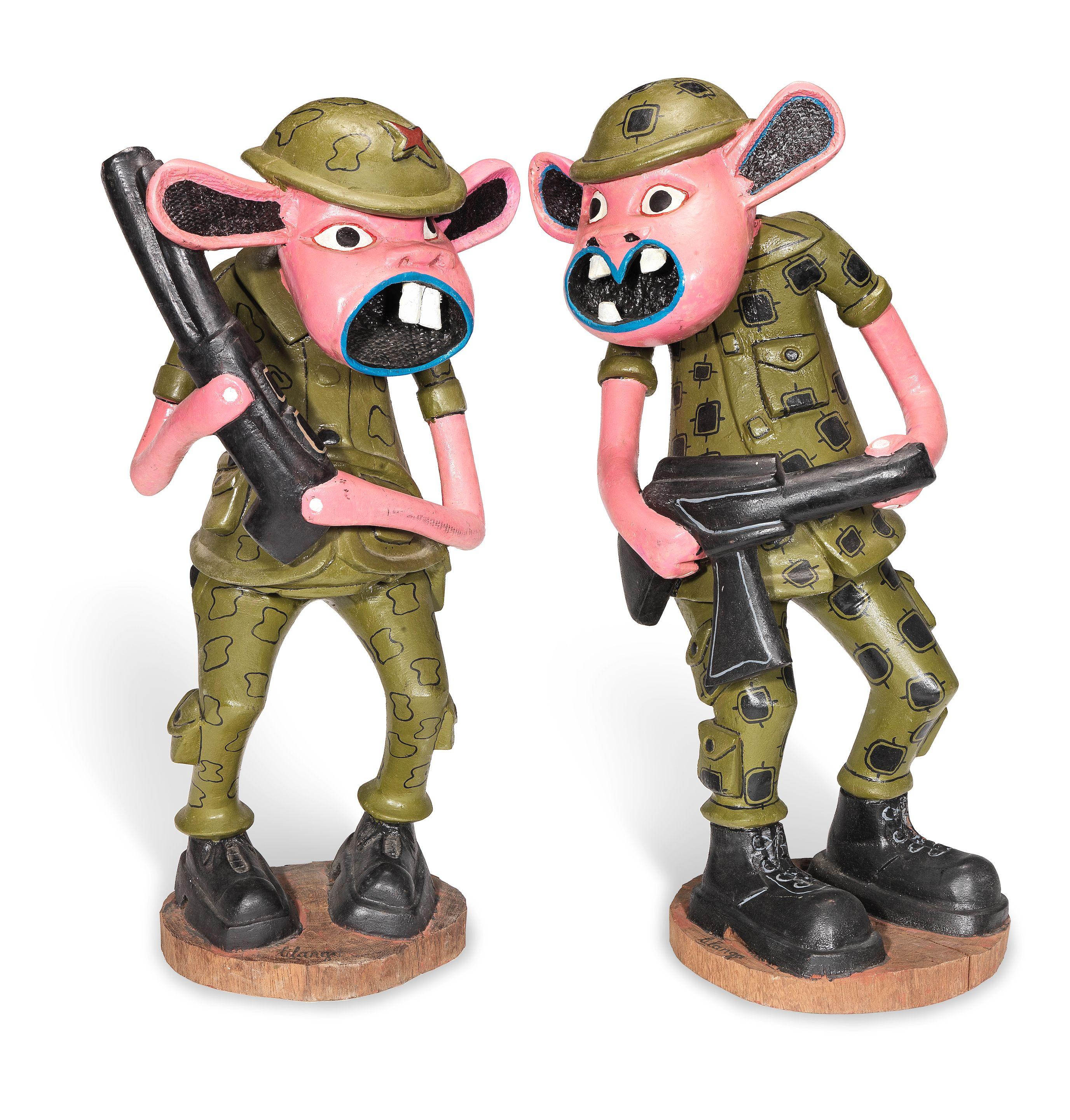 George Lilanga di Nyama - Gulf War Soldier, 1991, a pair