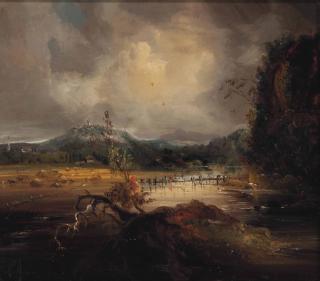 George Loring Brown - Landscape (Harvest Scene)