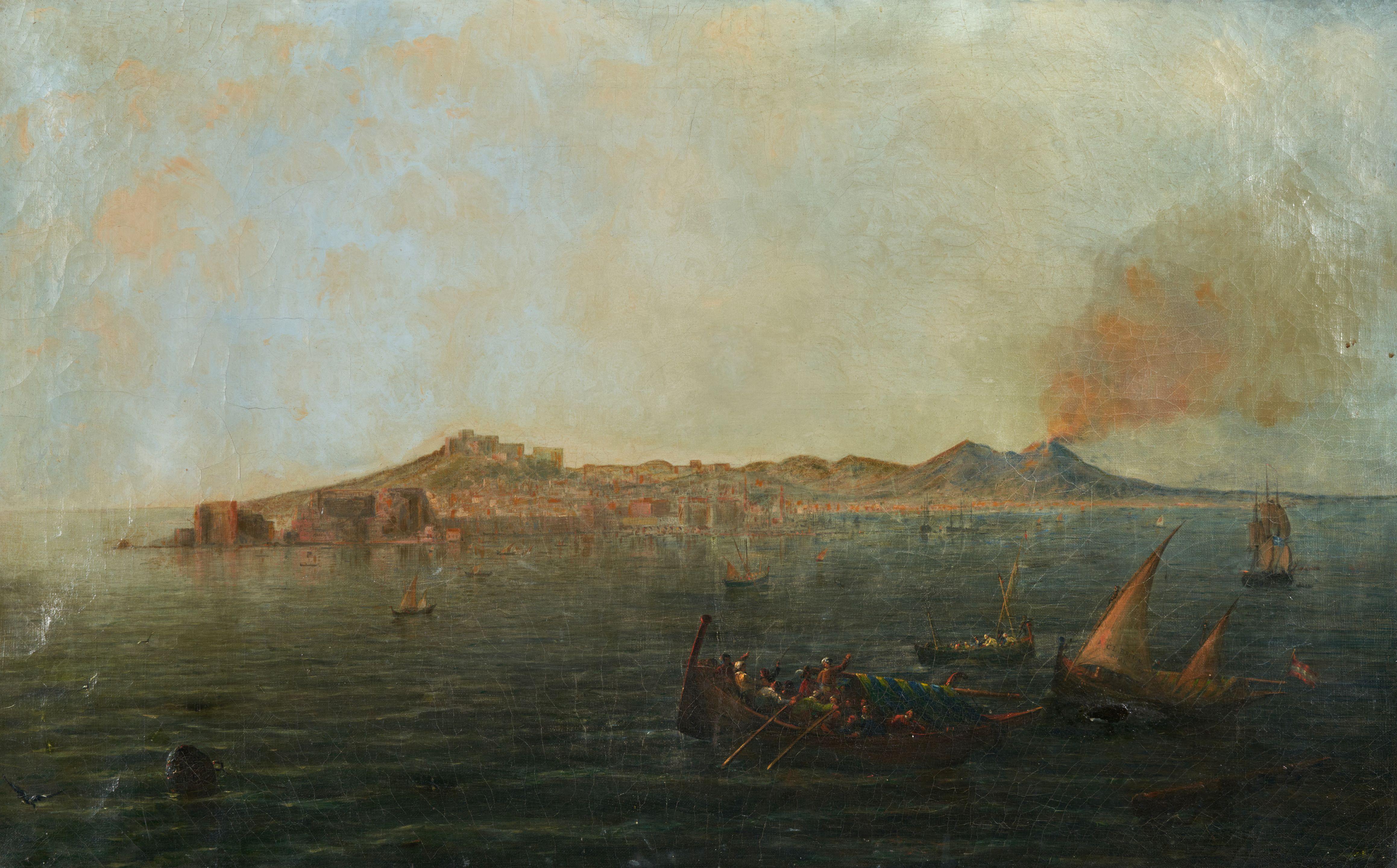 George Loring Brown - View of Naples at Sunset