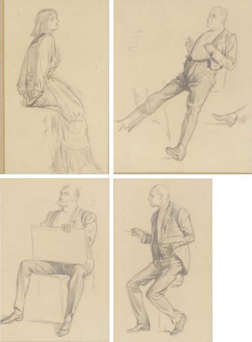 George Louis Pamella Busson du Maurier - Studies For \'The Soft Eyes\'