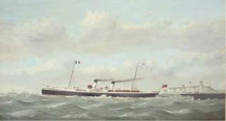 George Mears - The Cross-Channel Paddlesteamer Rouen Leaving Newhaven For Dieppe