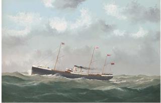 George Mears - The Queen Hove-To In Mid-Atlantic To Pick Up A Man Overboard