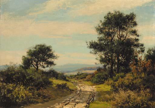 George Melvin Rennie - A sunlit Aberdeenshire track