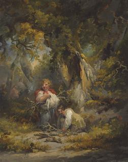 George Morland, R.A. - Boys Gathering Sticks