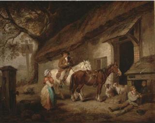 George Morland - A Rest At The Bell Inn