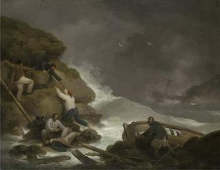 George Morland - A Shipwreck Off The Isle of Wight