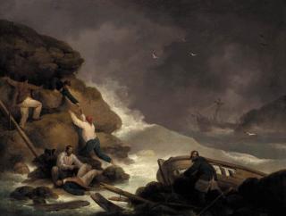 George Morland - A Shipwreck Off The Isle Of Wight