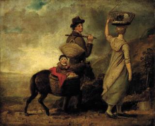 George Morland - A young family travelling in the countryside