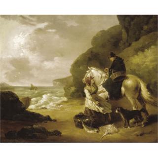 George Morland - Buying The Catch; Fishermen By The Shore