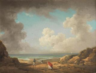 George Morland - Figures On A Beach, Possibly On The Isle Of Wight