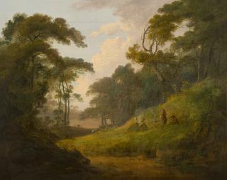 George Morland - Gypsies Around A Campfire In A Clearing