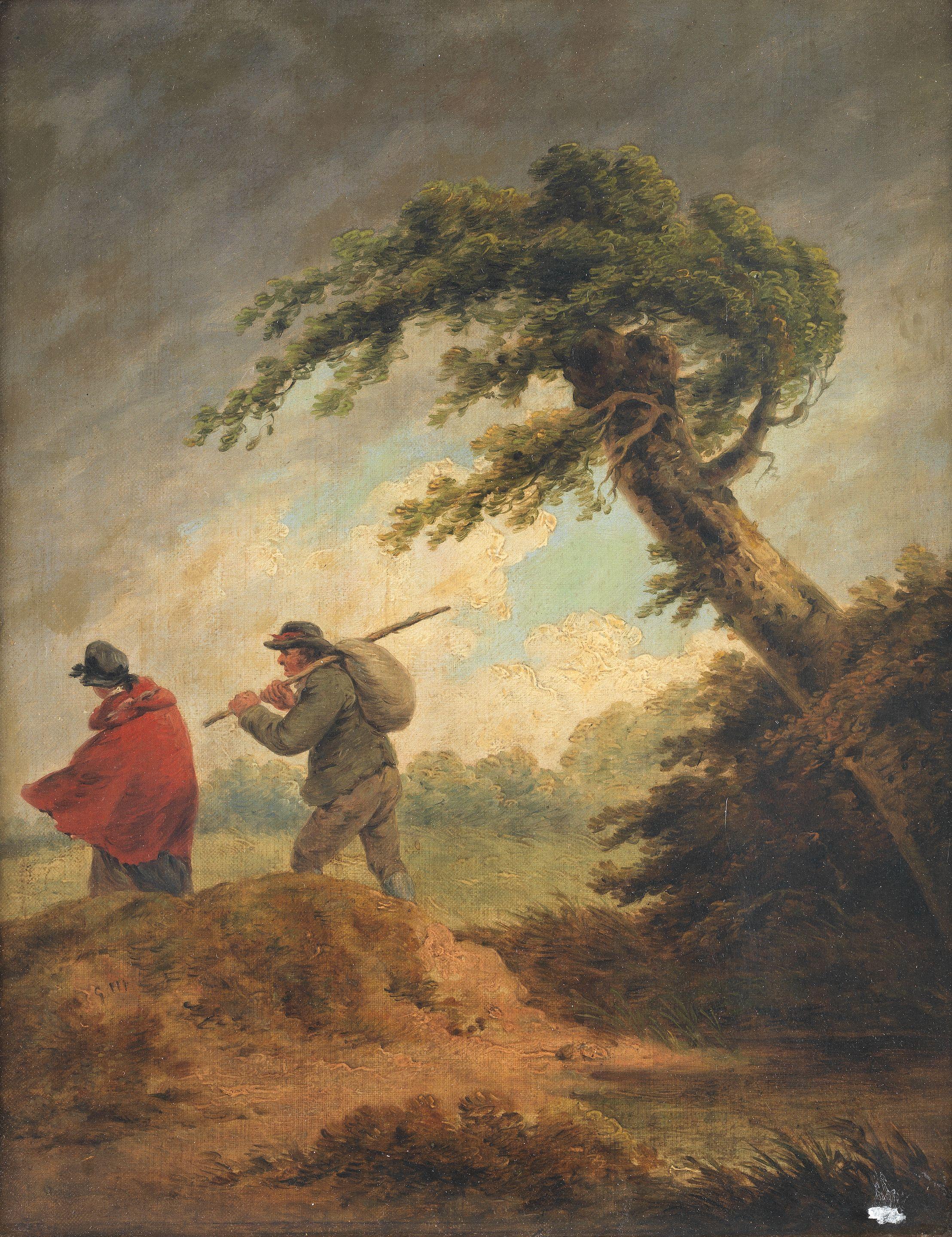 George Morland - Travellers On A Country Path
