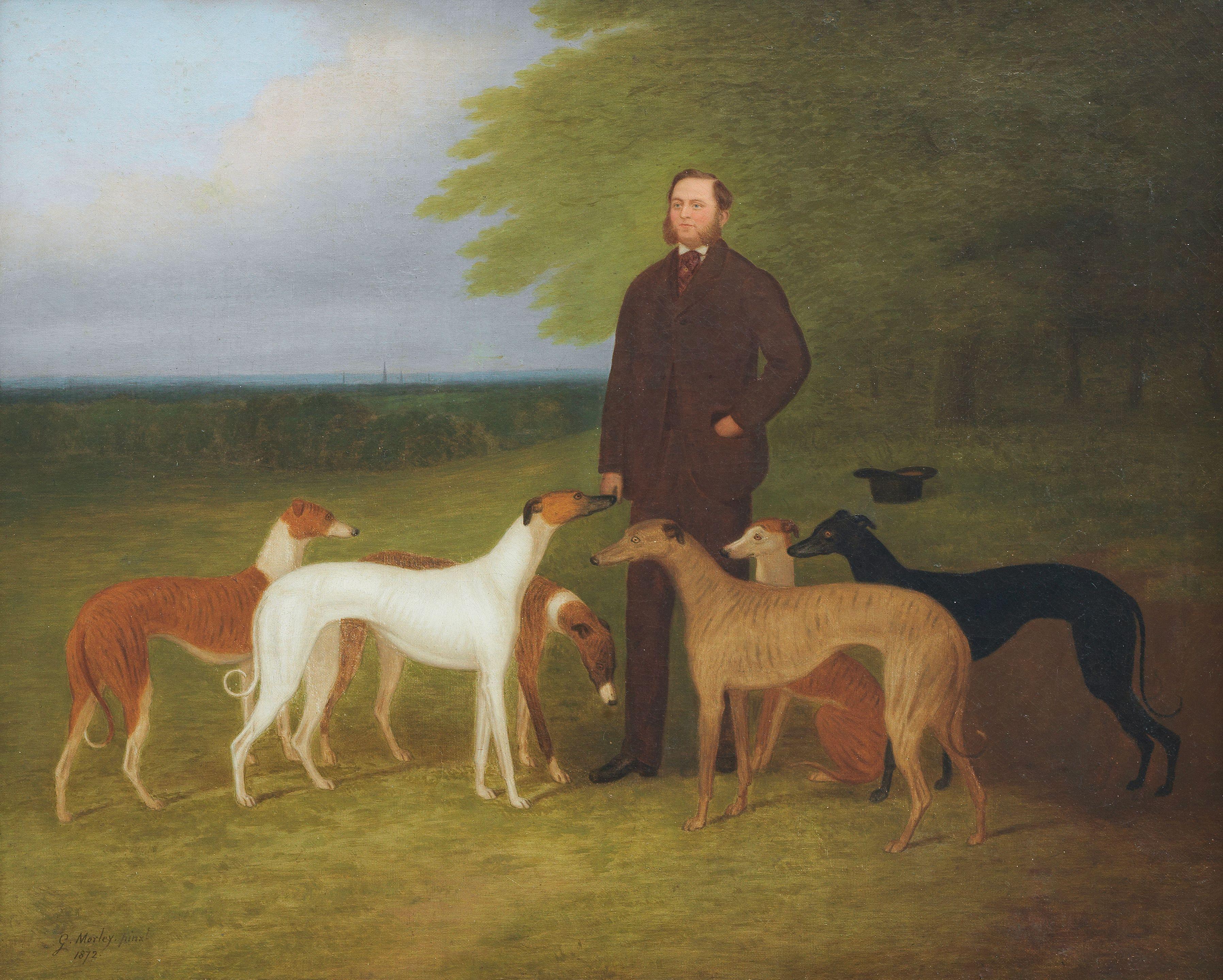 George Morley - A Trainer with His Greyhounds