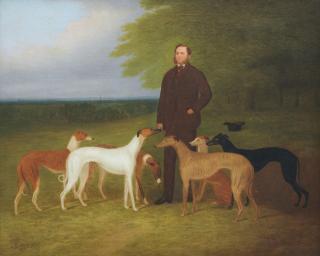 George Morley - A Trainer with His Greyhounds