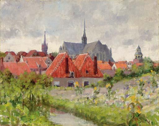 George Oberteuffer - View of Leiden, Netherlands