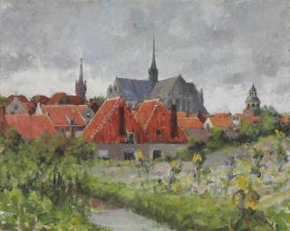 George Oberteuffer - View of Leiden, The Netherlands