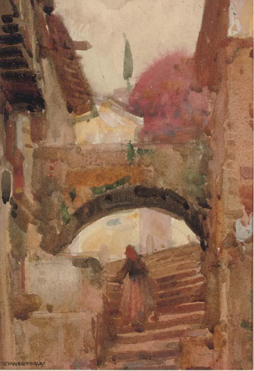 George Owen Wynne Apperley, R.I., F.S.A. - Ascending the steps