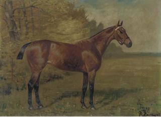 George Paice - Jenny\' a bay hunter in a landscape