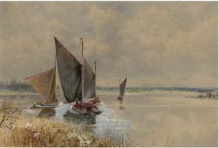 George Parsons Norman - Wherries on the Broads