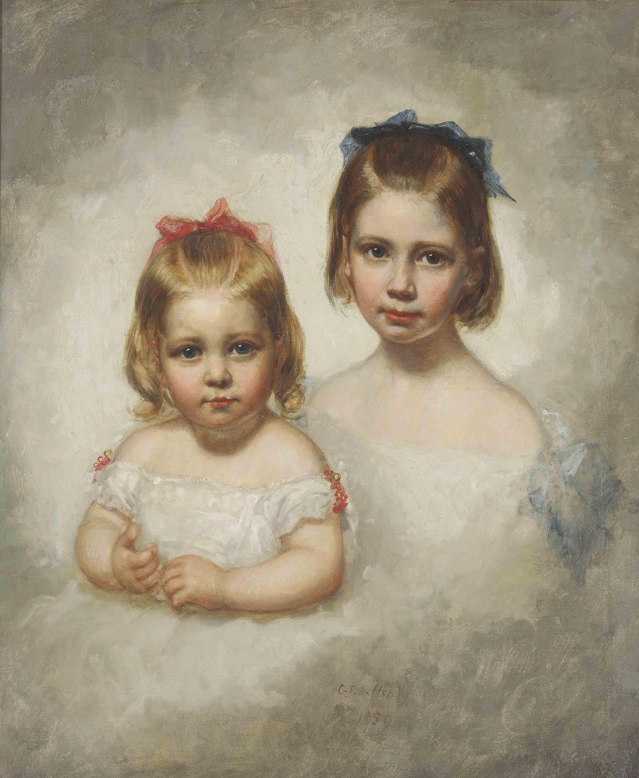 George Peter Alexander Healy - A Portrait Of Anna Jenkins Hoppin And Her Sister Alice Hoppin