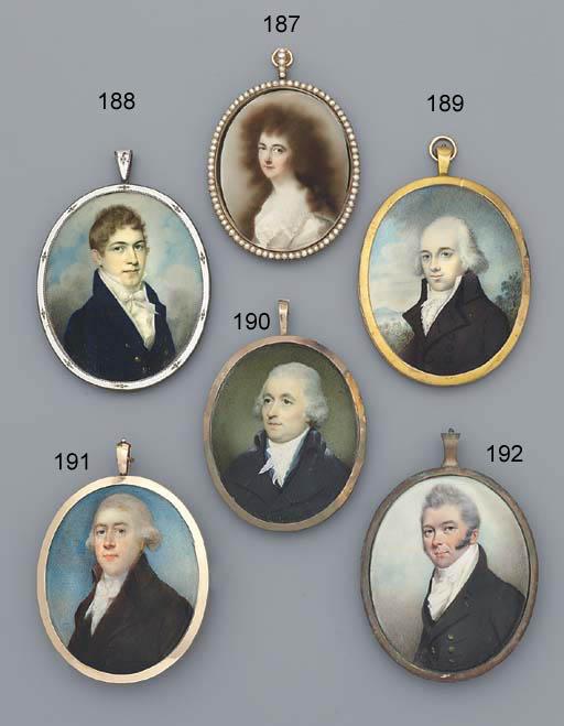 George Place - A Gentleman, In Black Coat And Waistcoat, White Cravat, With Powdered Hair