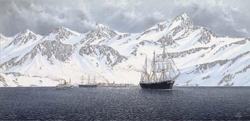 George R. Cummings - Shackleton\'S Ship Endurance, Leaving Grytviken Whaling Station, South Georgia, 1914