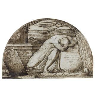 George Richmond, R.A. - A Figure Weeping Over A Grave